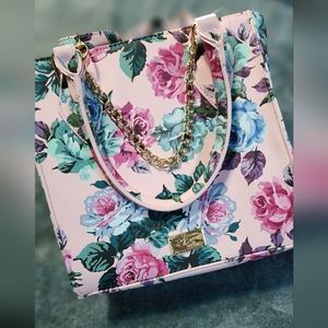 Luv Betsey Johnson Crossbody/Handbag Pink W/ Multicolor Floral